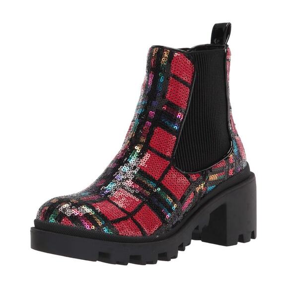 Betsey Johnson Rowann Chelsea Boot Red Multi Size 10 - Picture 1 of 9
